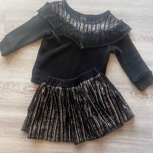 Gently Worn Art Class black sequinced matching set. Size 2T.